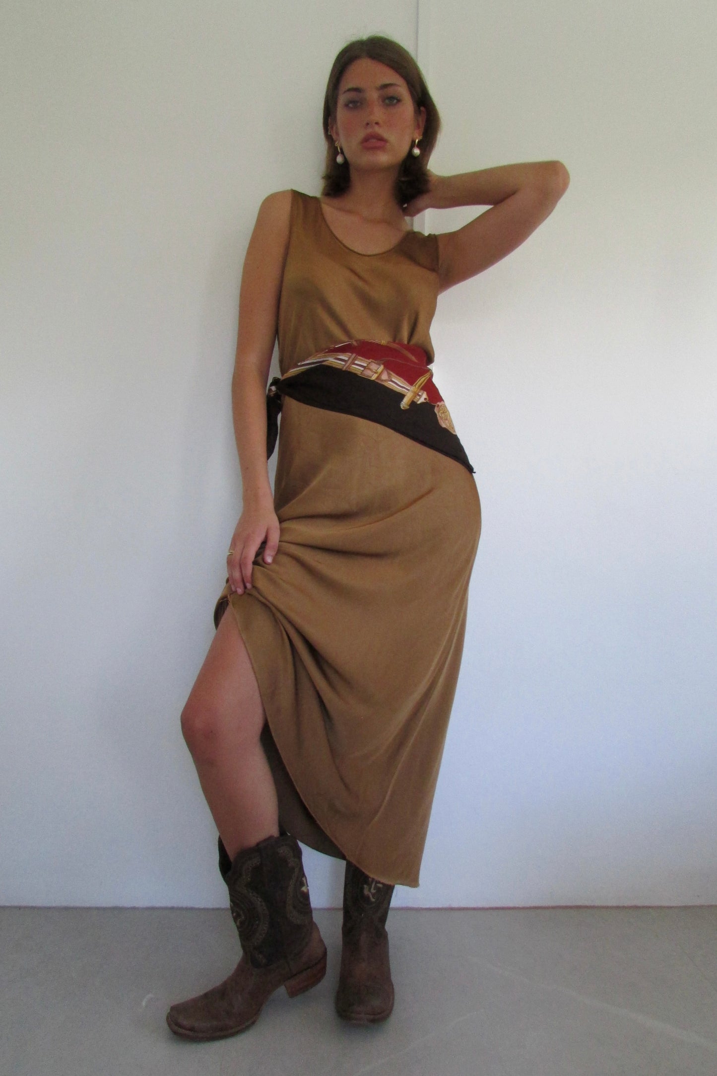 Italian Slip Dress - Caramel