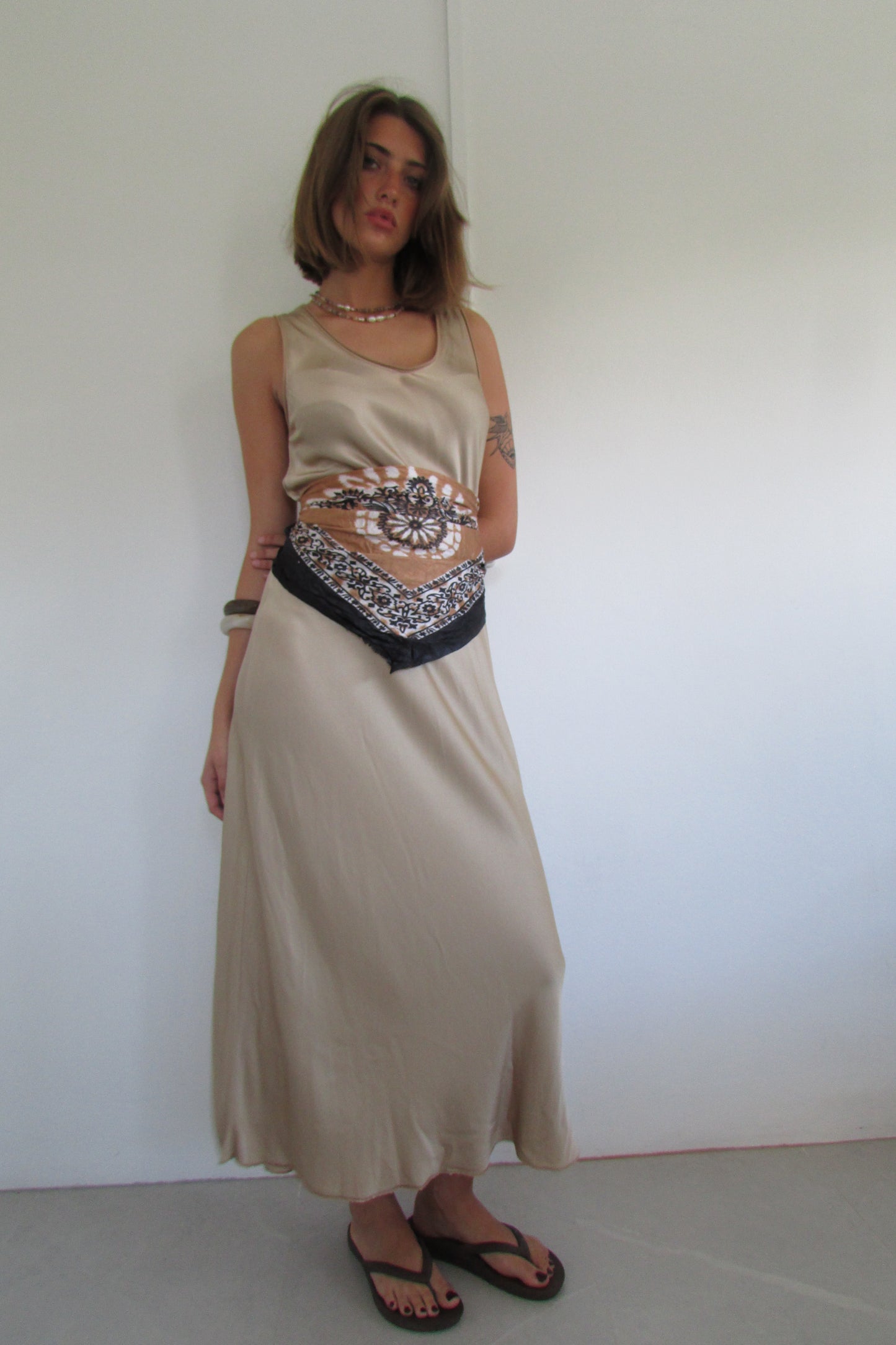 Italian Silk Dress - Champagne