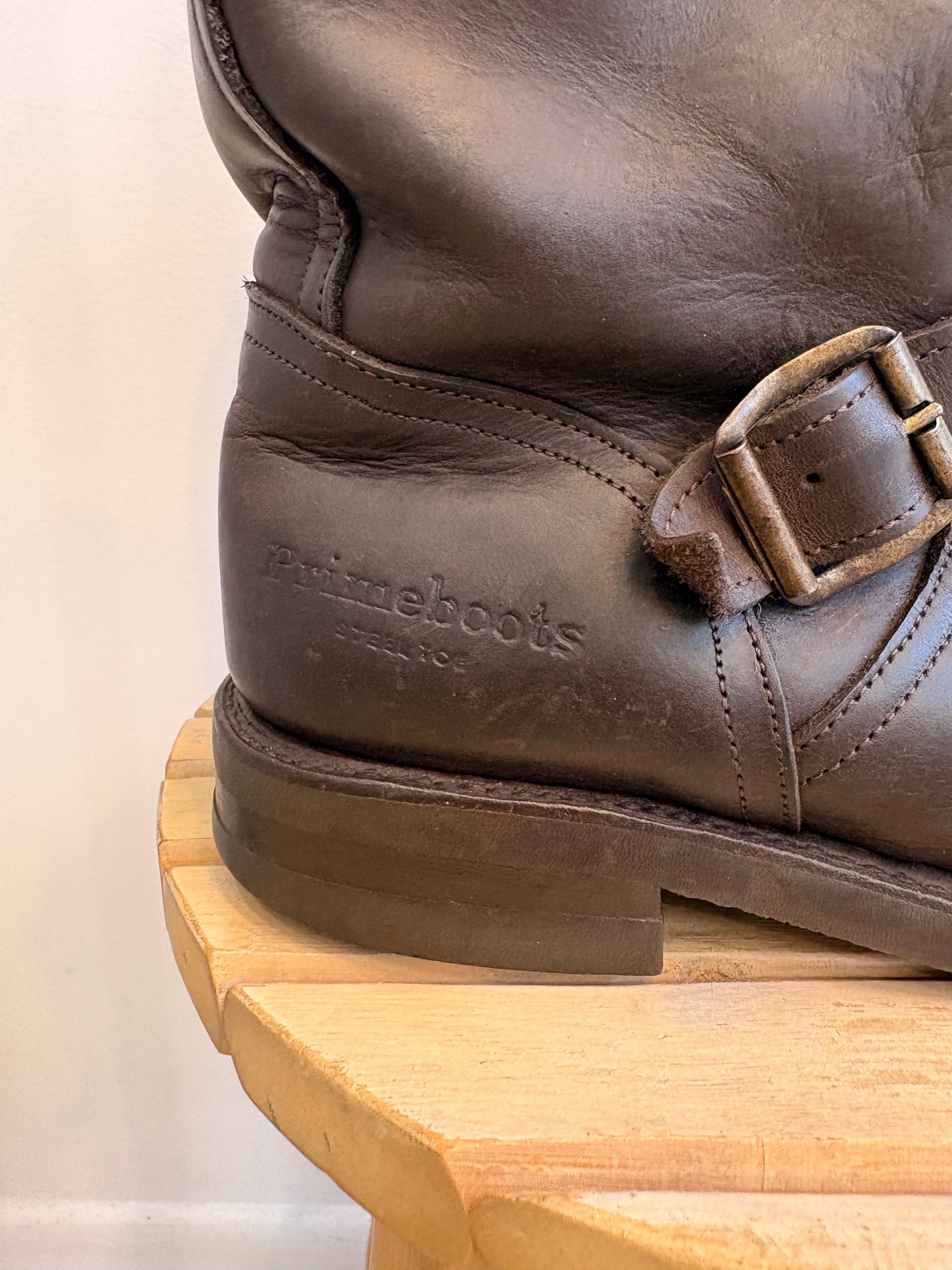 Chocolate Leather Biker Boots