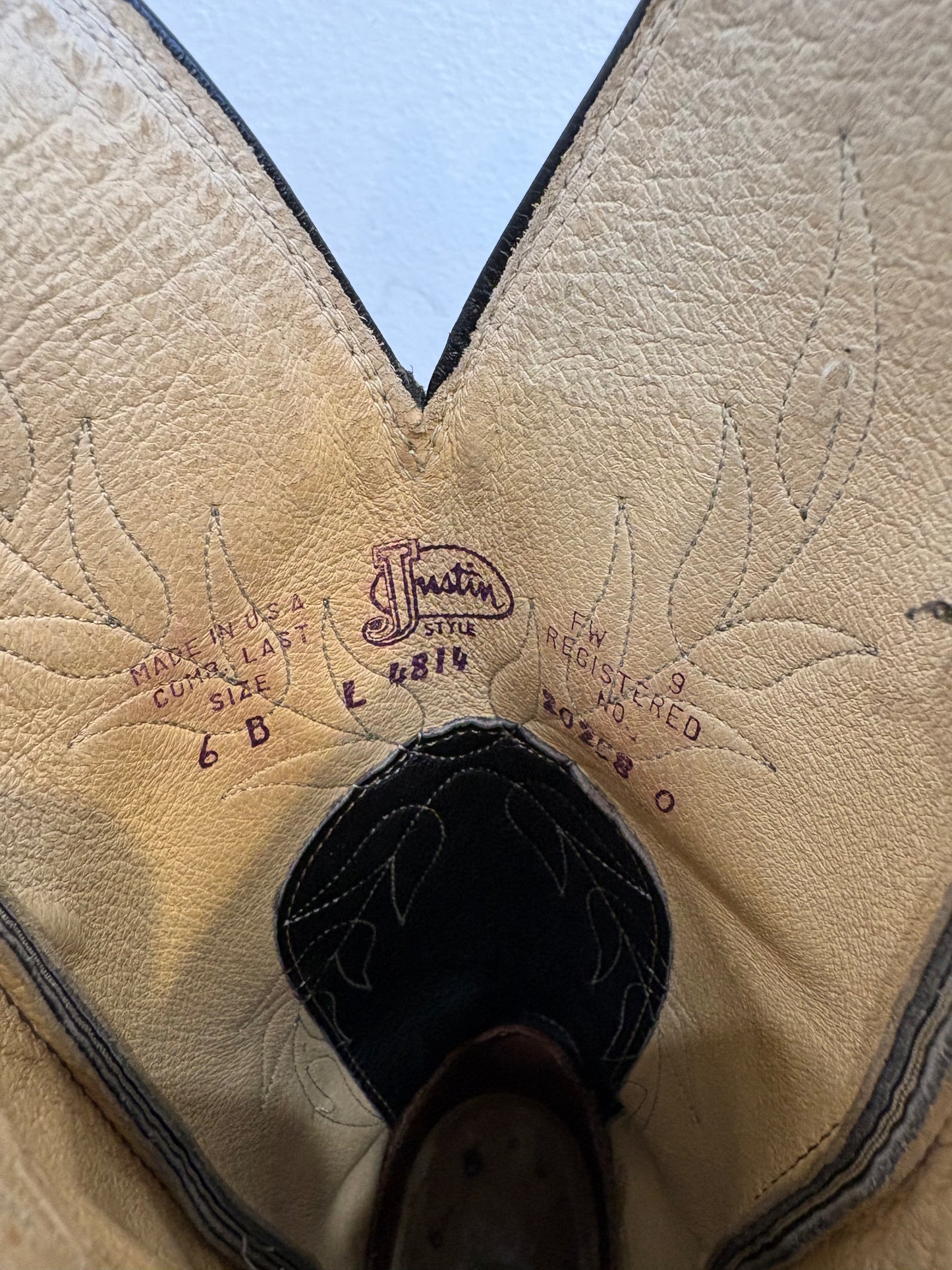 Justin Black Leather Cowboy Boots