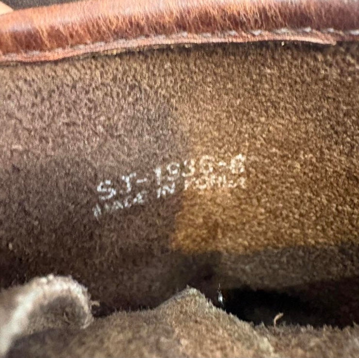 Brown suede biker boots