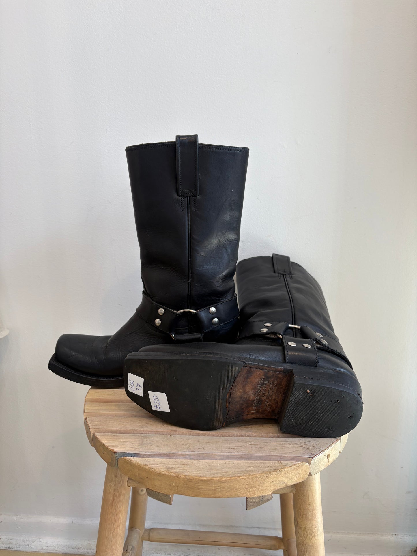 Black biker boots