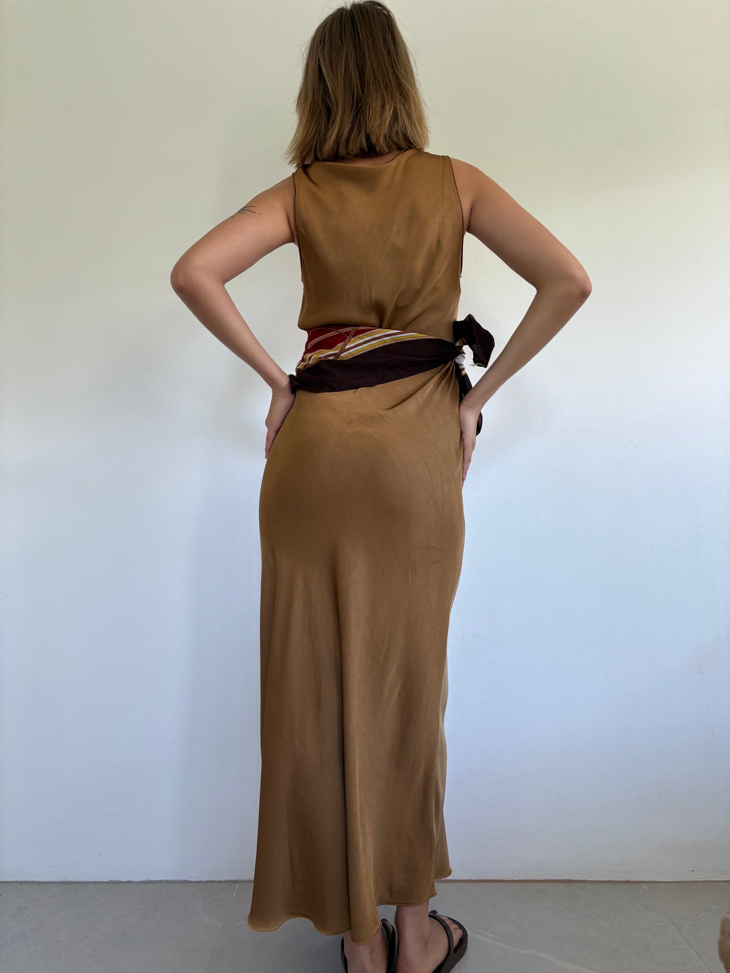 Italian Slip Dress - Caramel