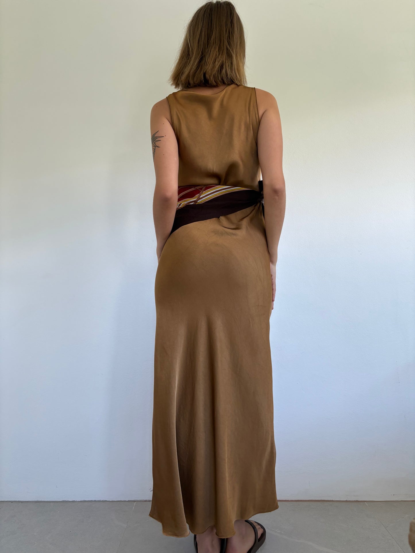 Italian Slip Dress - Caramel
