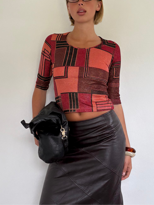 70s Geo Print Top
