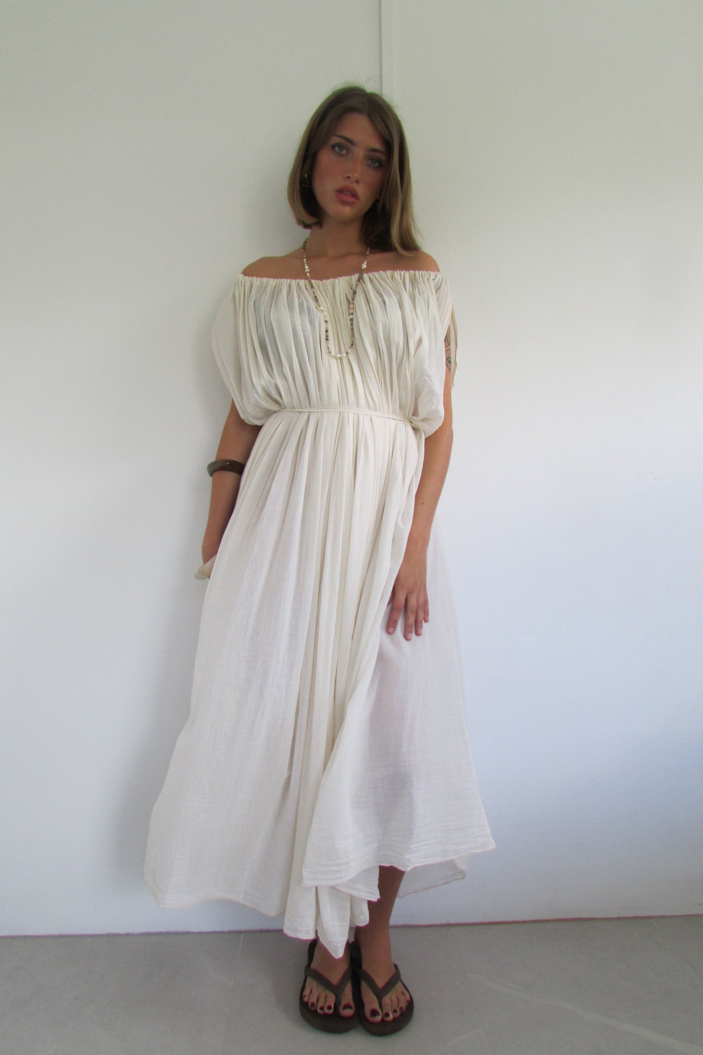 Italian Cotton Dress - Cream
