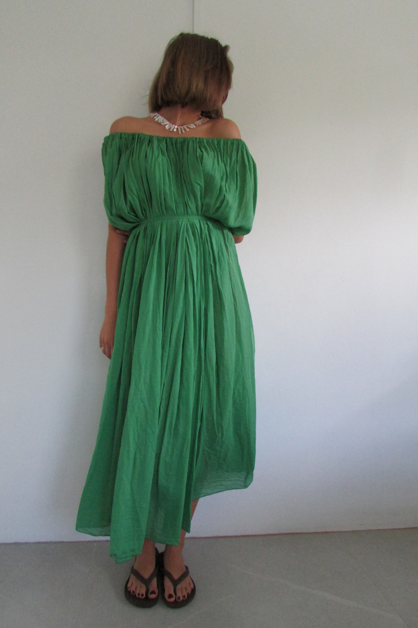 Italian Cotton Dress - Green