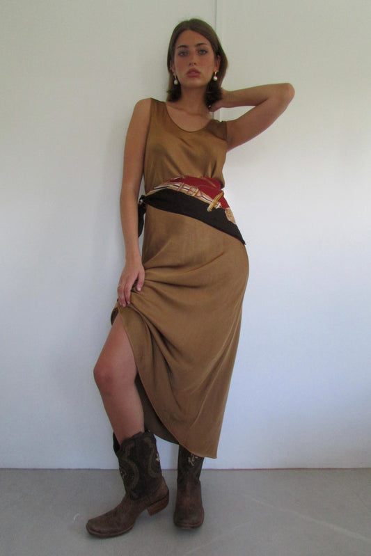 Italian Slip Dress - Caramel