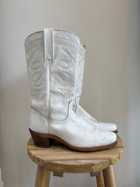Vintage FRYE white leather boots
