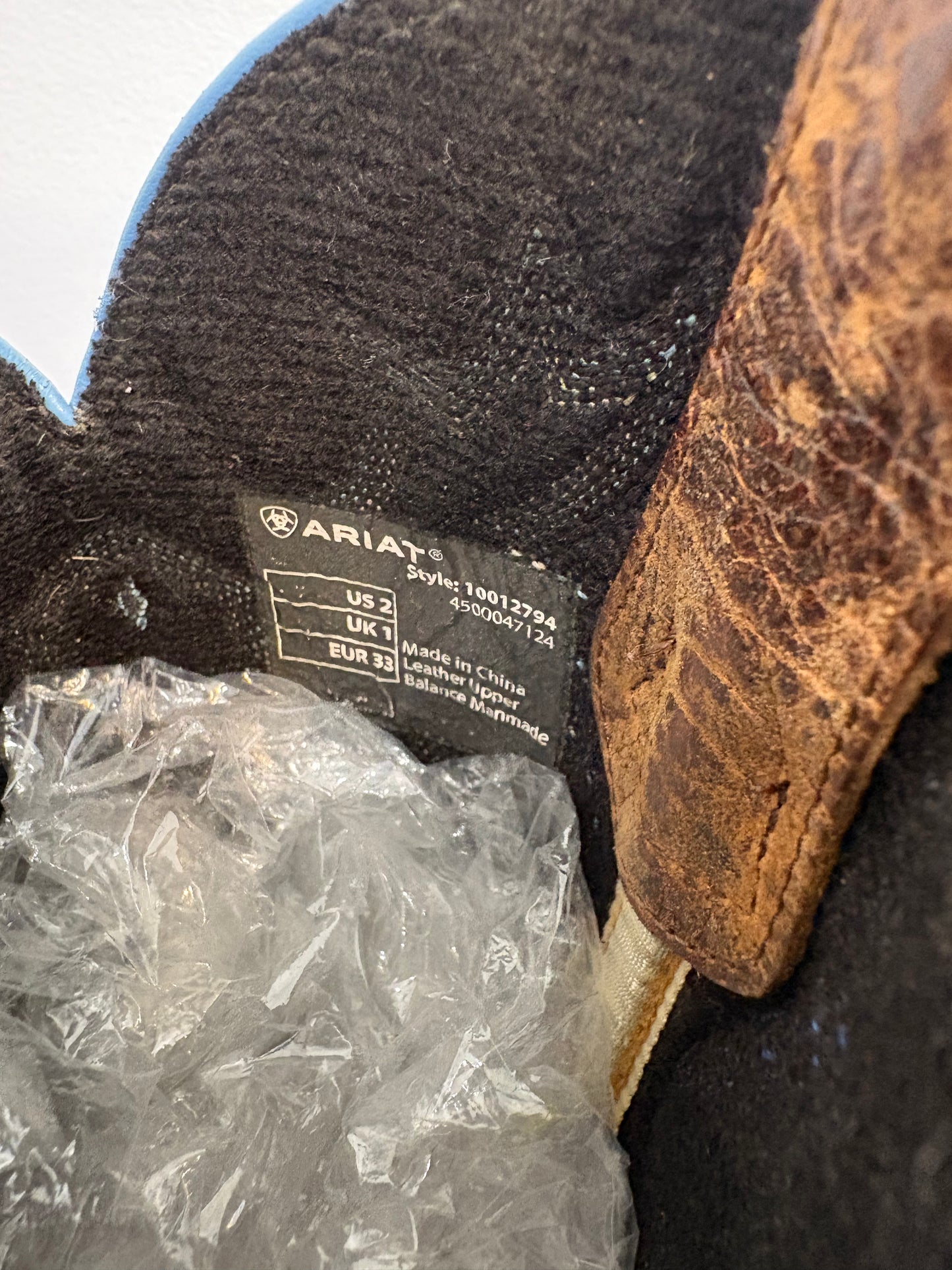 ARIAT Brown/Blue Leather Cowboy Boots