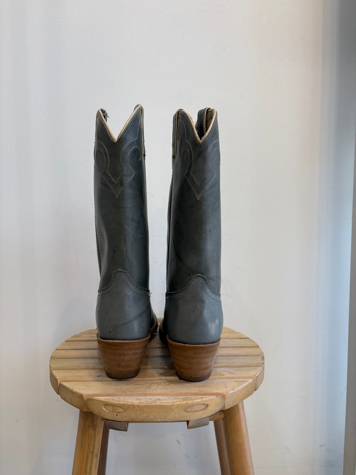 Dingo Grey Leather Cowboy Boots