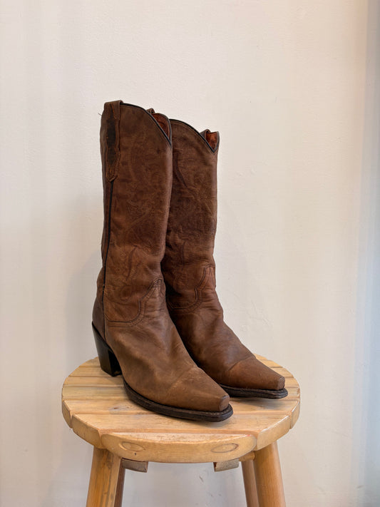 Dan Post Brown Leather Cowboy Boots