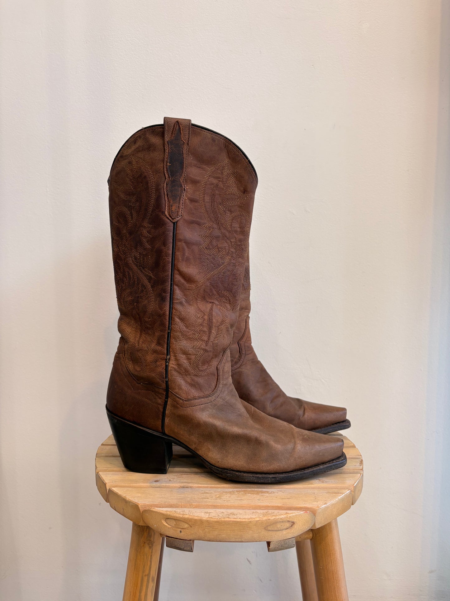 Dan Post Brown Leather Cowboy Boots