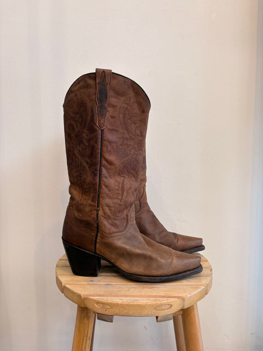 Dan Post Brown Leather Cowboy Boots