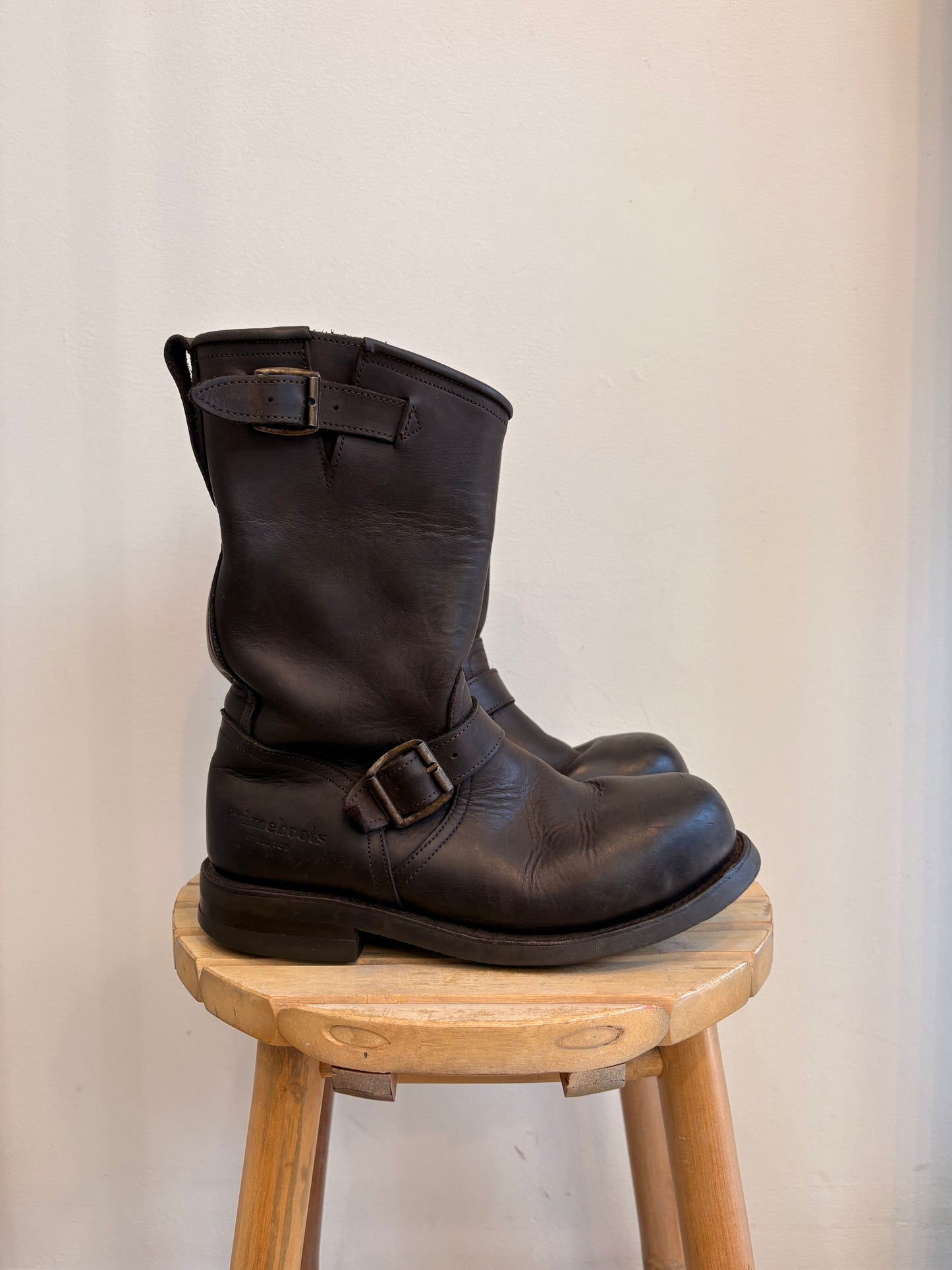 Chocolate Leather Biker Boots