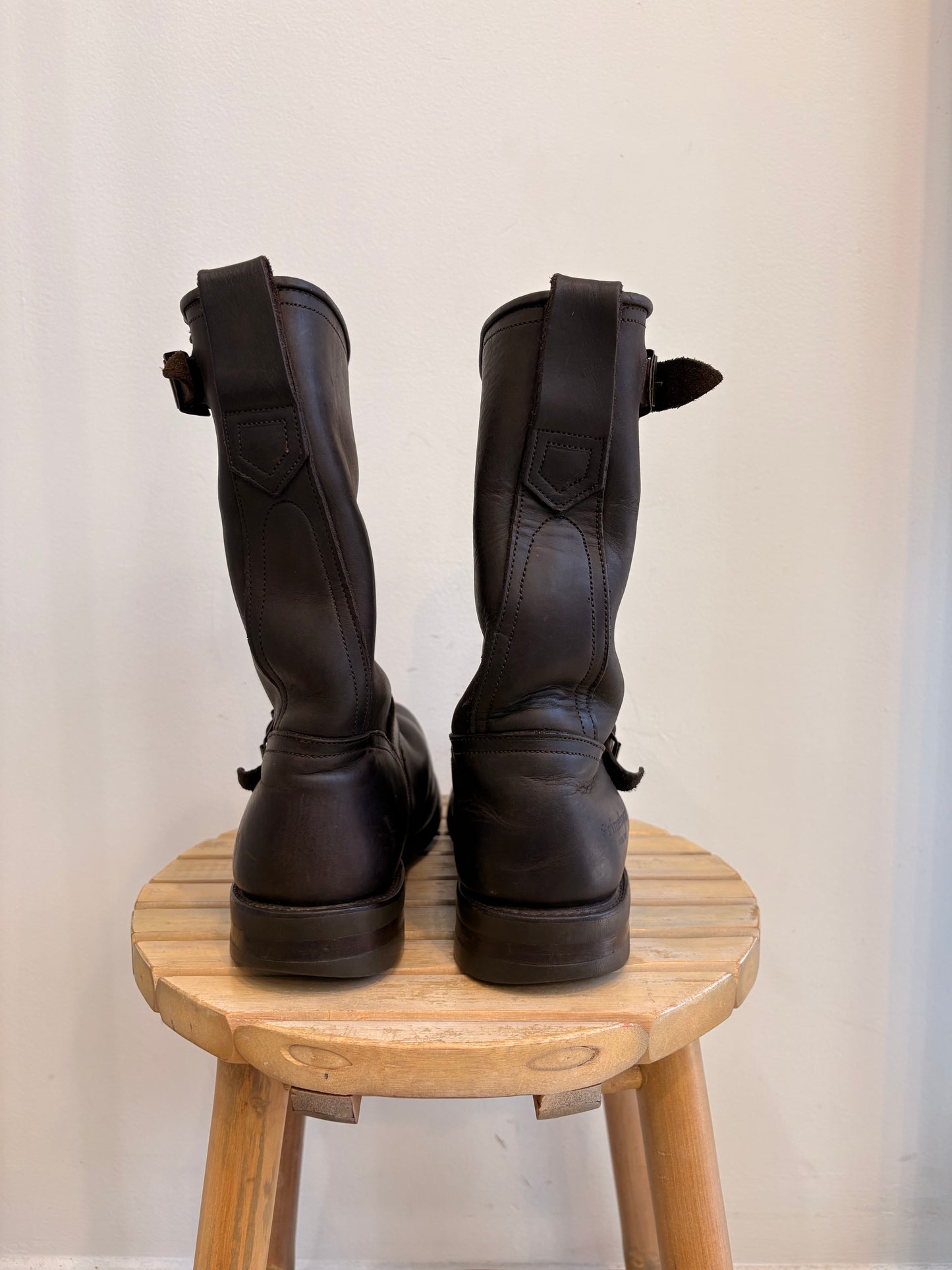 Chocolate Leather Biker Boots