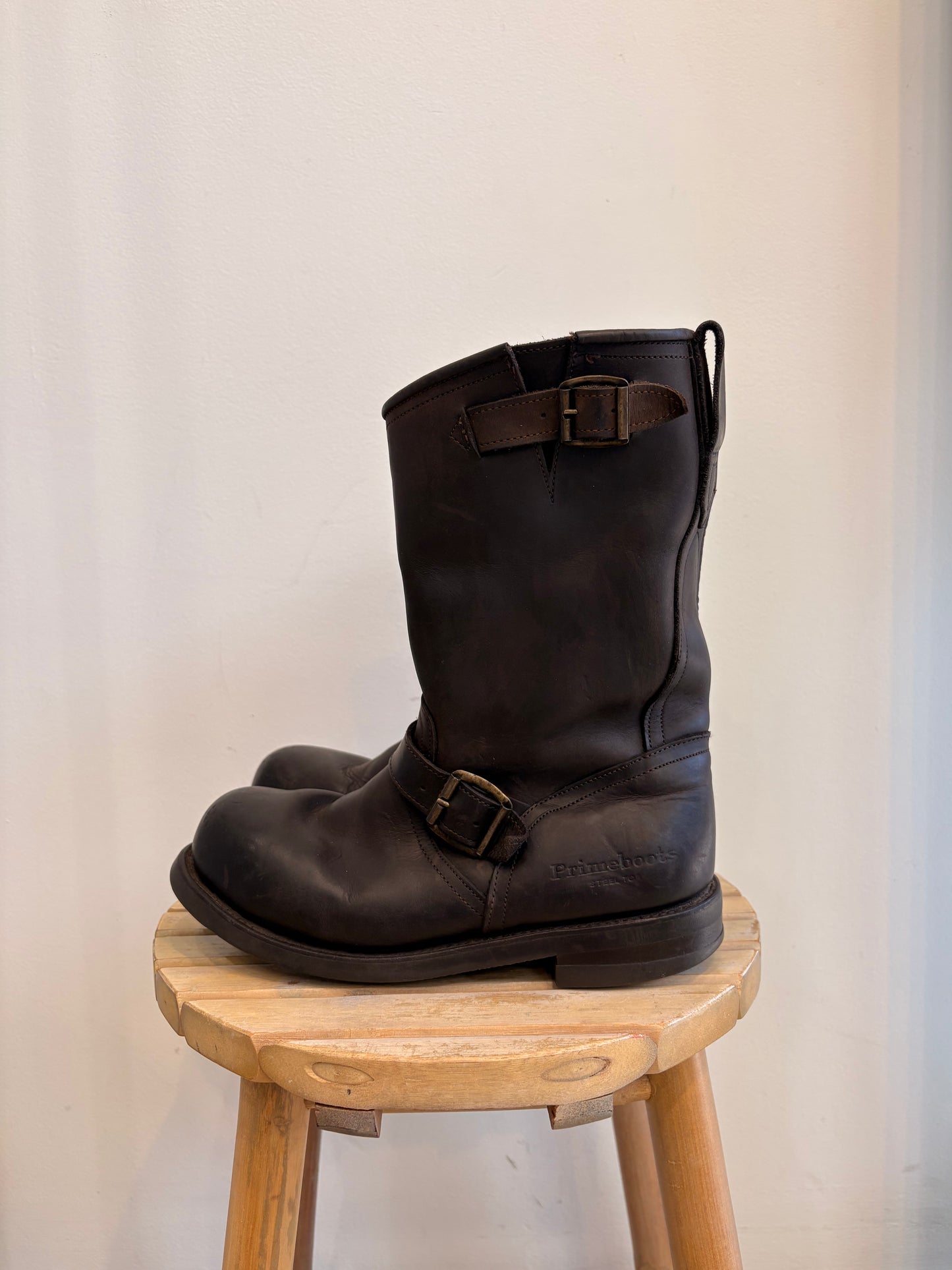 Chocolate Leather Biker Boots