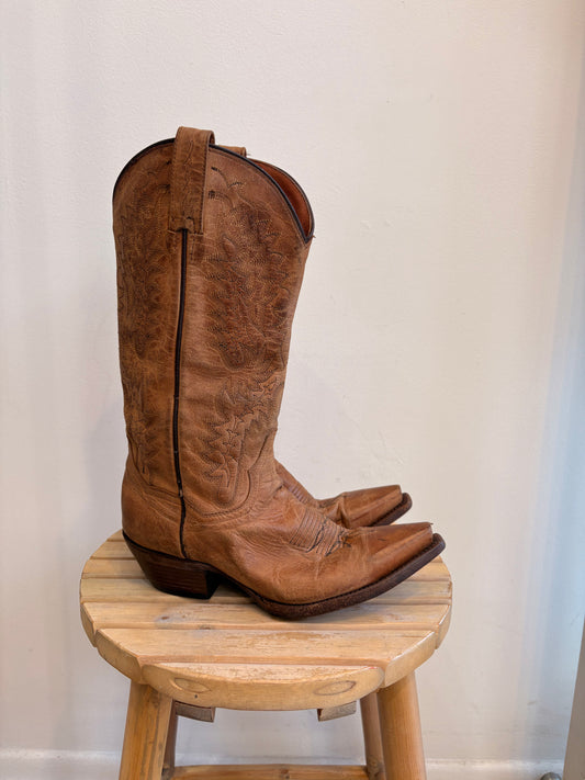 Dan Post Tan Leather Cowboy Boots