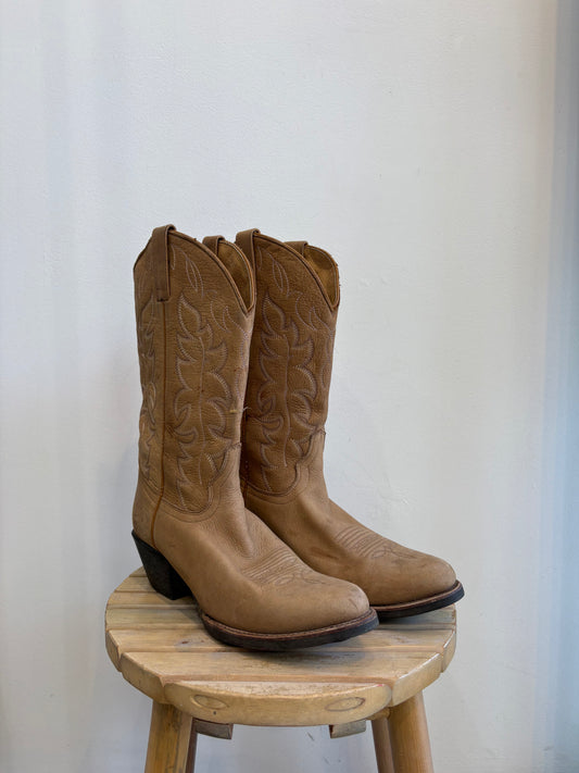 Tan Leather Cowboy Boots