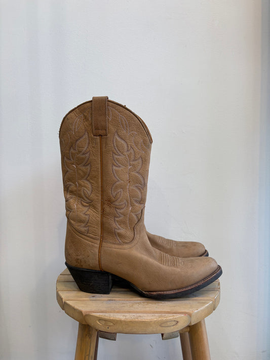 Tan Leather Cowboy Boots