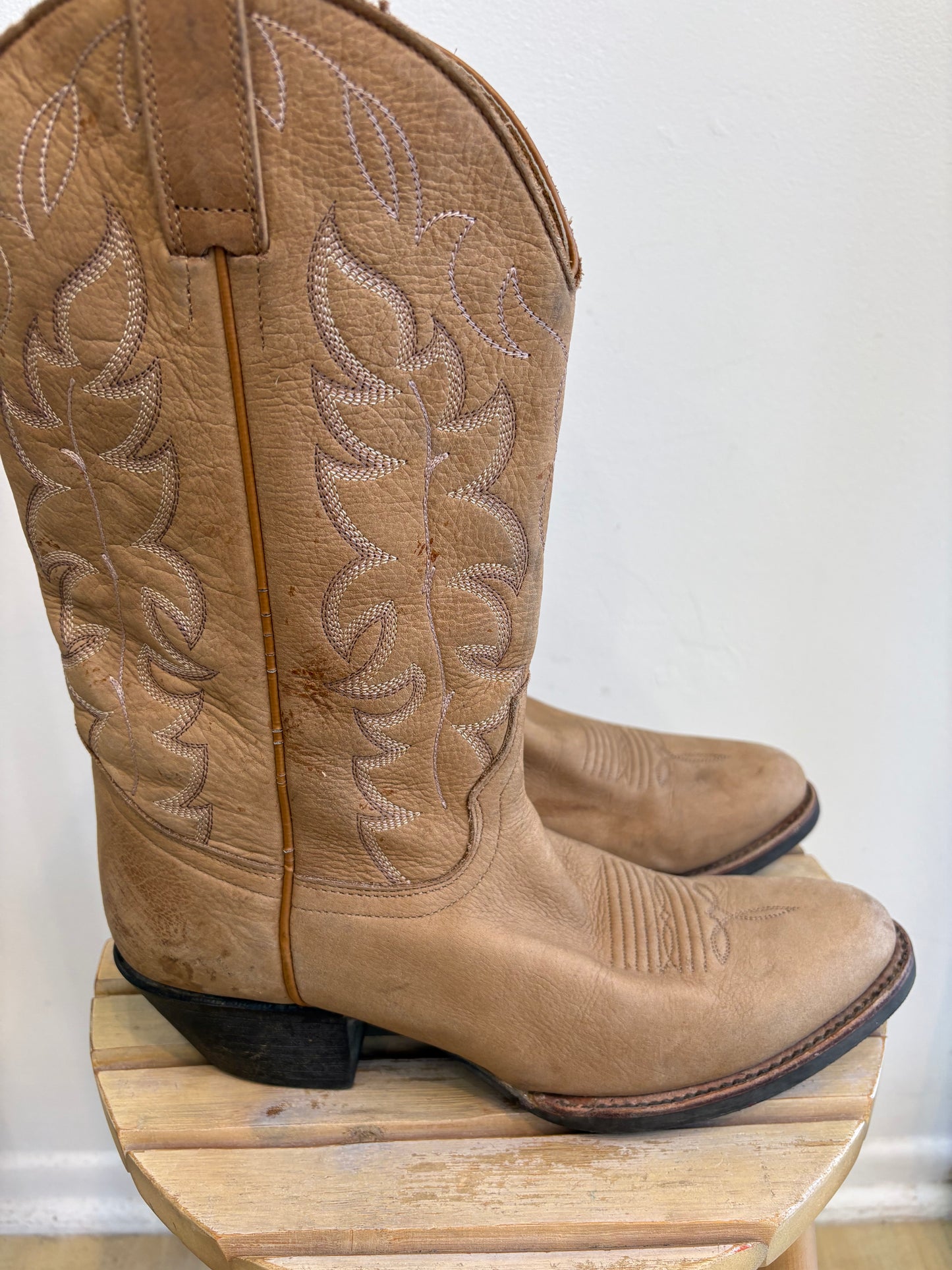 Tan Leather Cowboy Boots