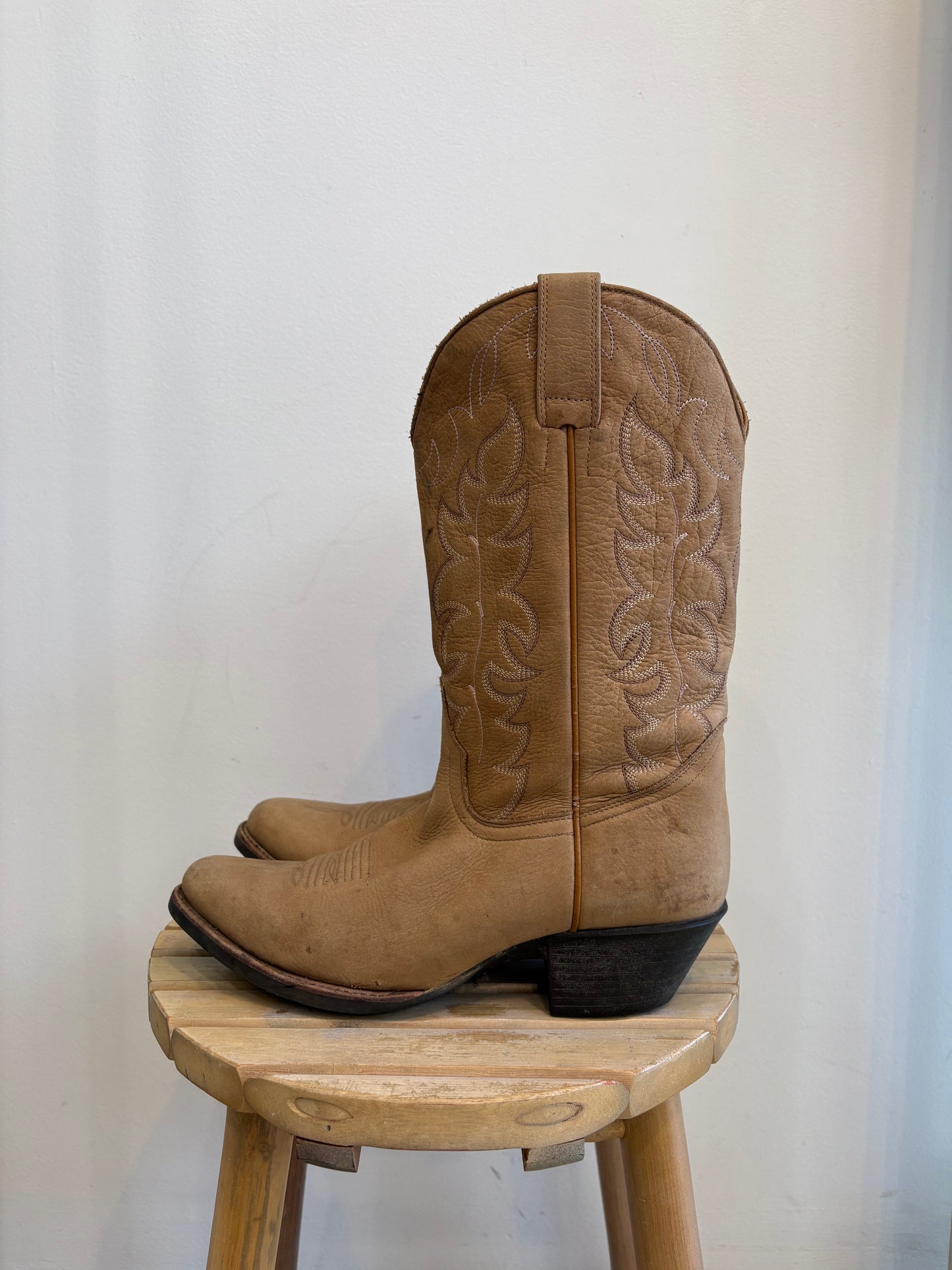 Tan Leather Cowboy Boots