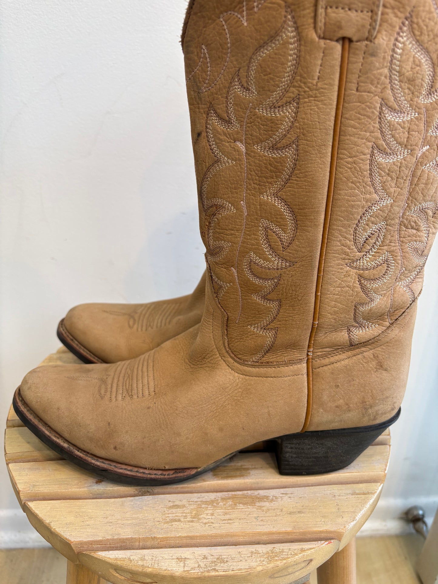 Tan Leather Cowboy Boots