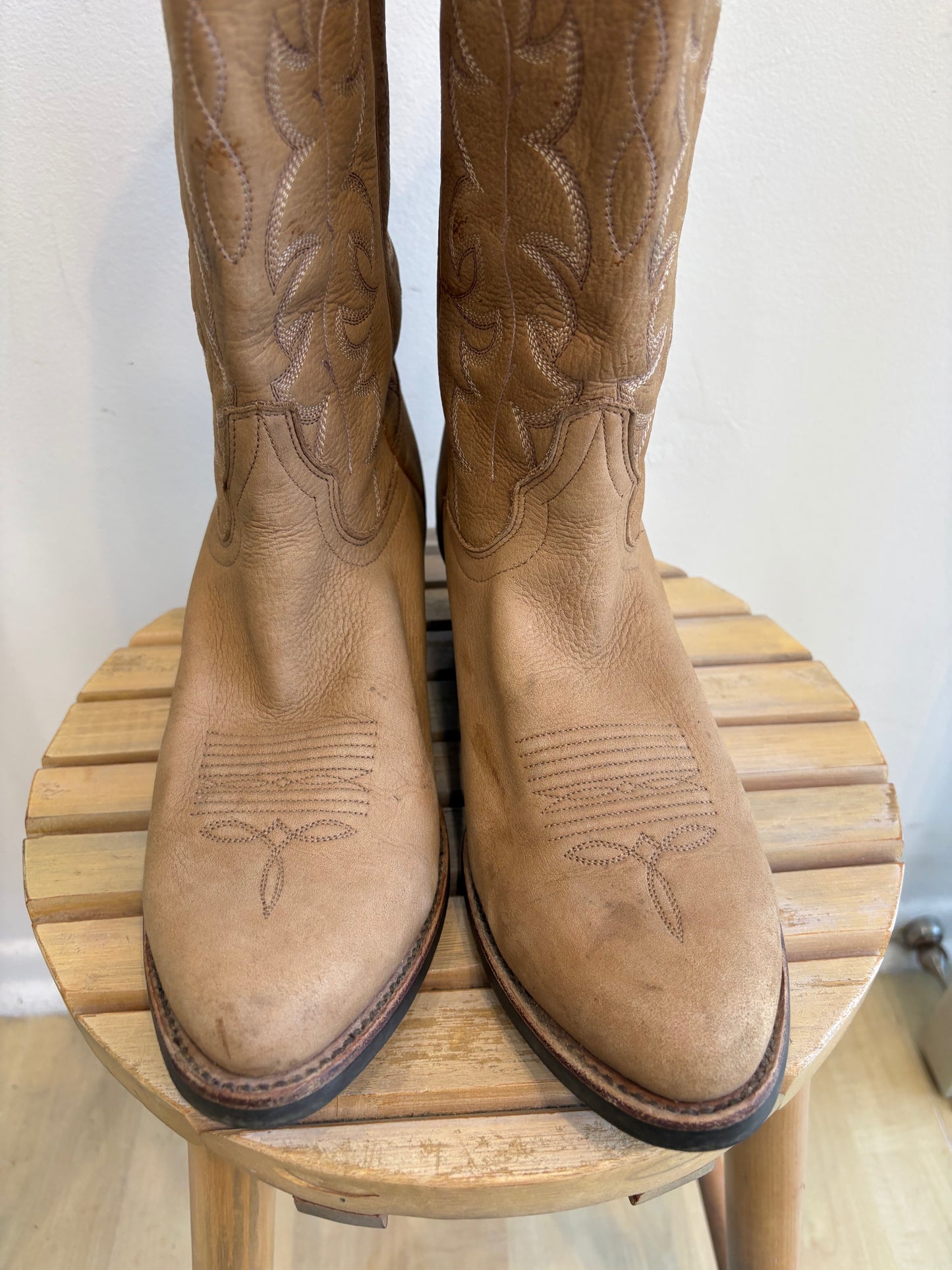 Tan Leather Cowboy Boots