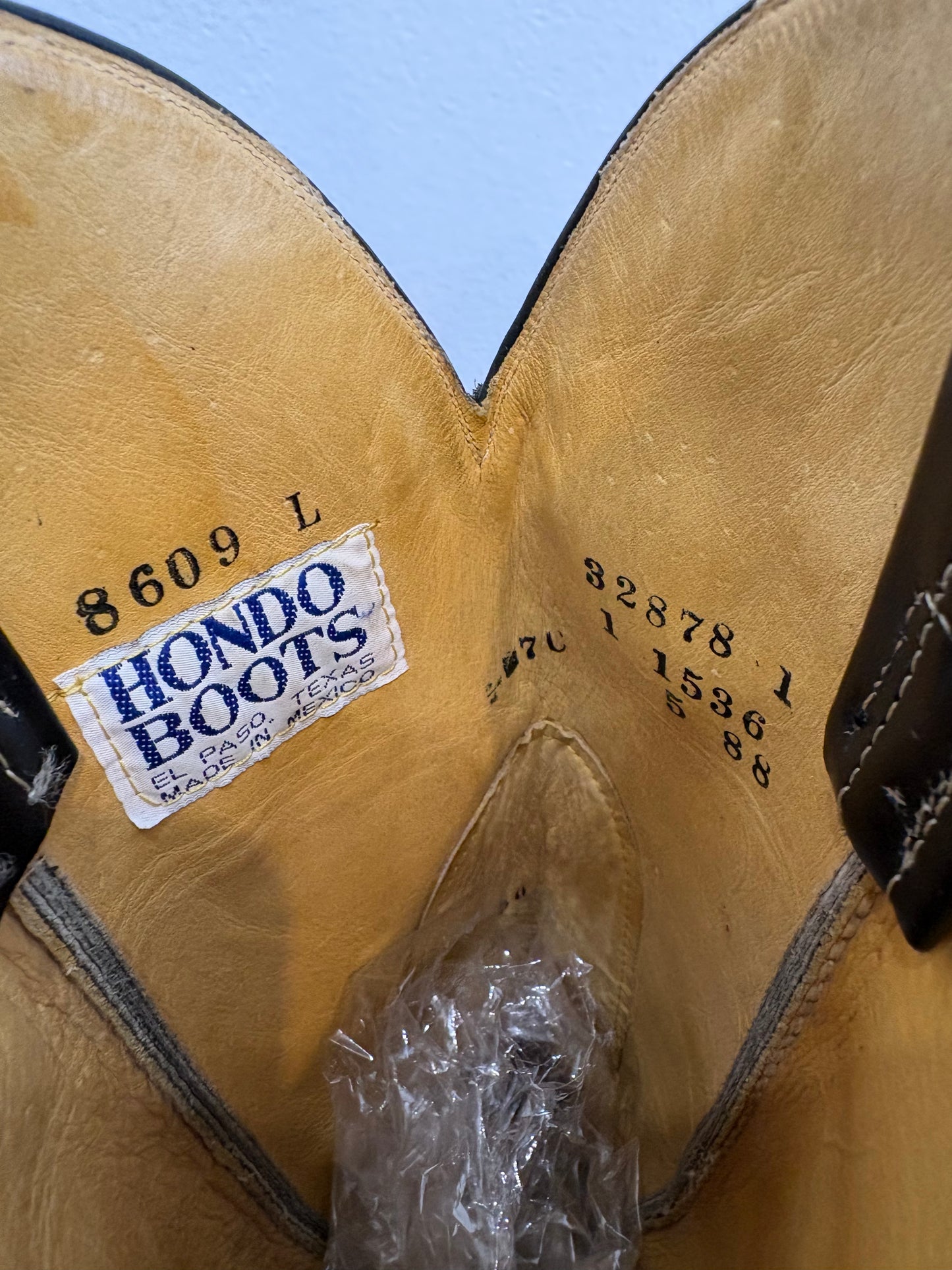 Hondo Black Leather Cowboy Boots