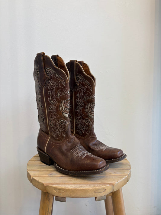 Dalton Brown Leather Cowboy Boots