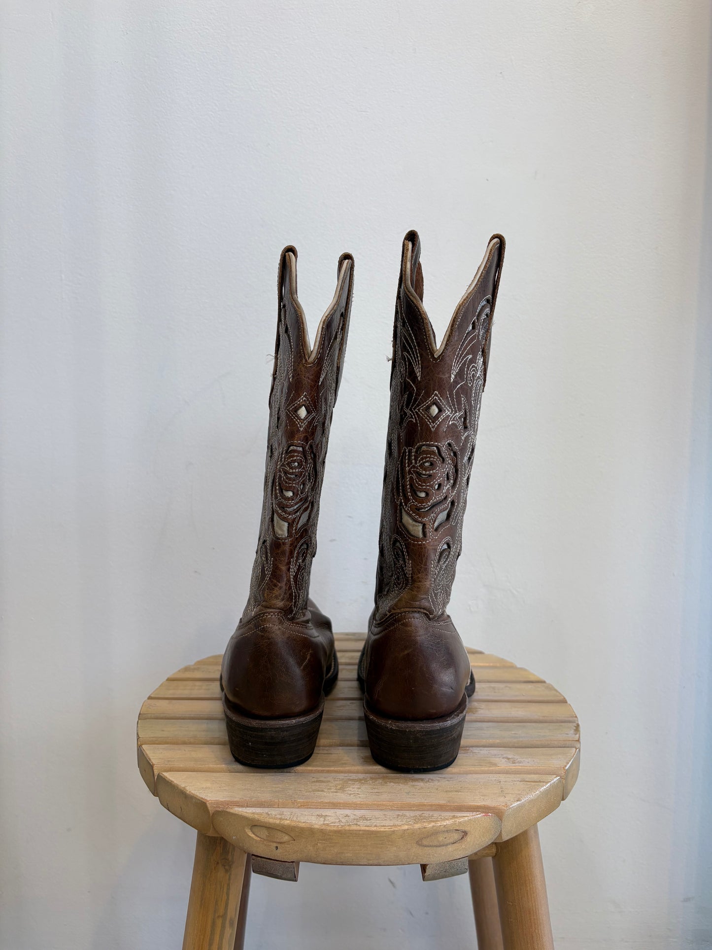 Dalton Brown Leather Cowboy Boots