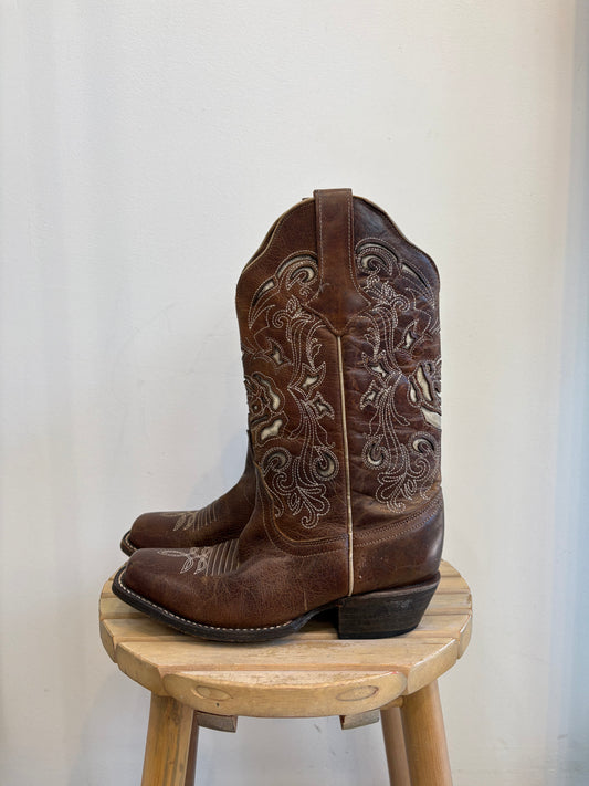 Dalton Brown Leather Cowboy Boots
