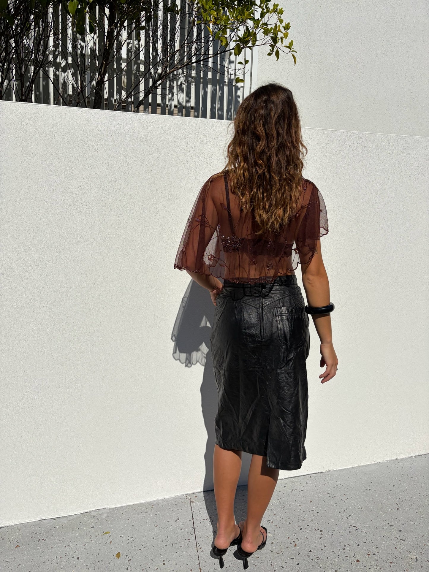 Brown beaded Capelet