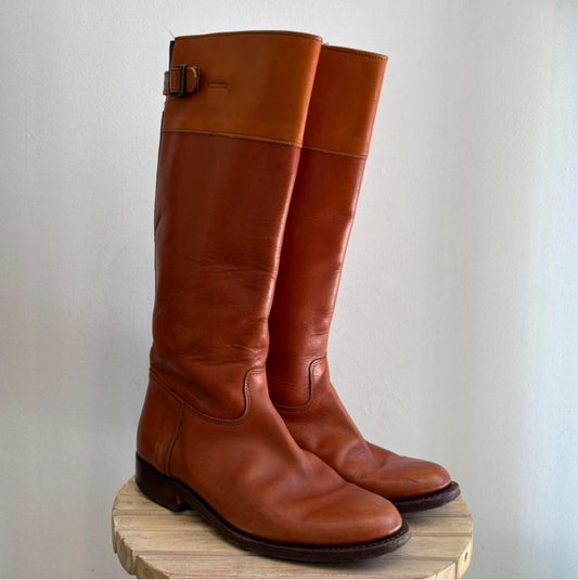 Tan knee high boots