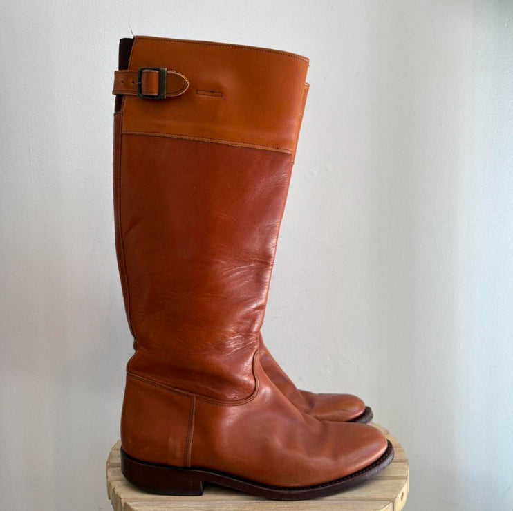 Tan knee high boots