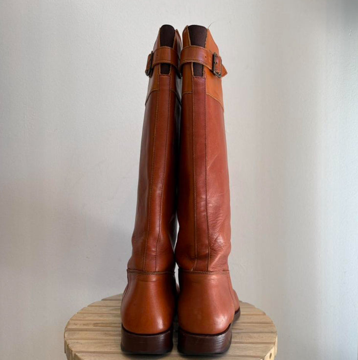 Tan knee high boots