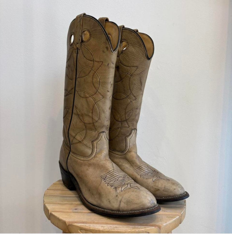 Cream western boots