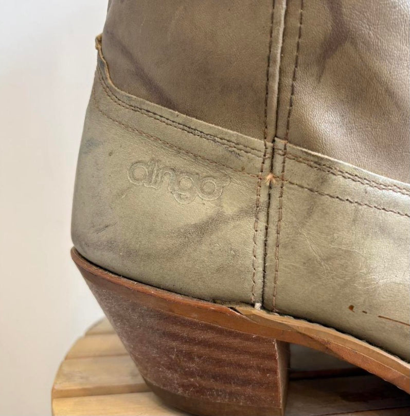 Faded khaki western boots