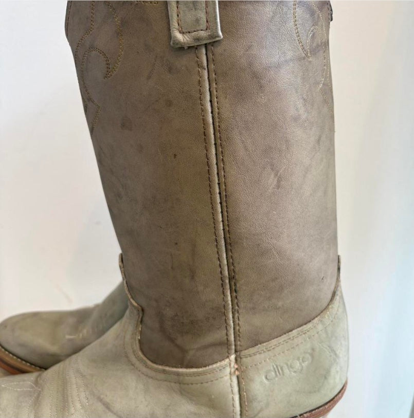 Faded khaki western boots