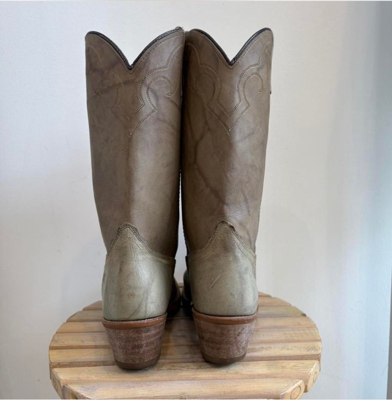 Faded khaki western boots
