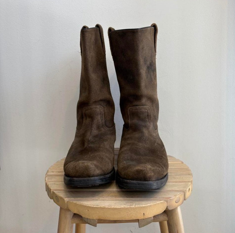 Brown suede boots