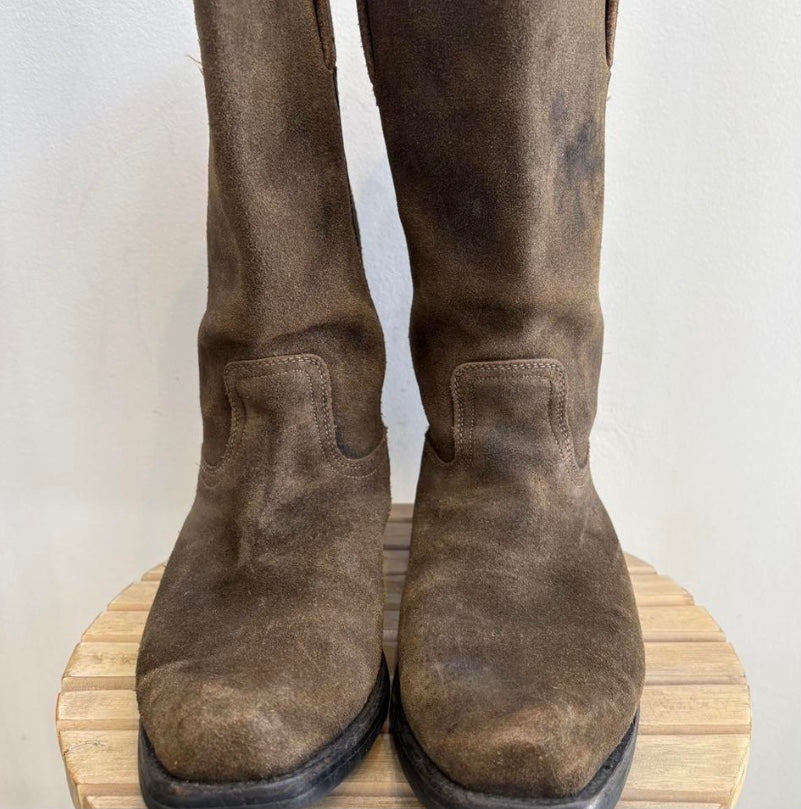 Brown suede boots