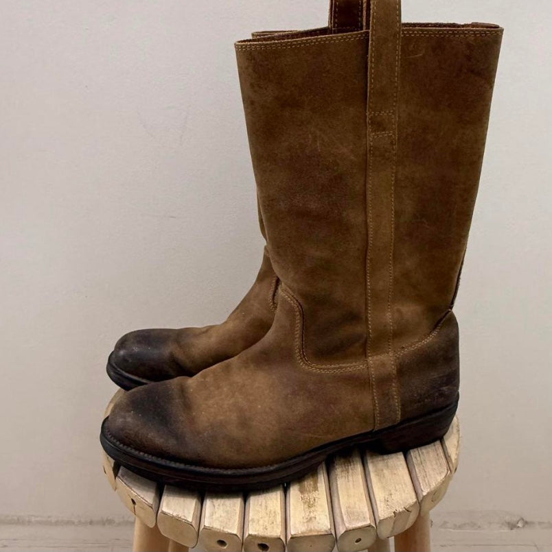 Brown suede boots
