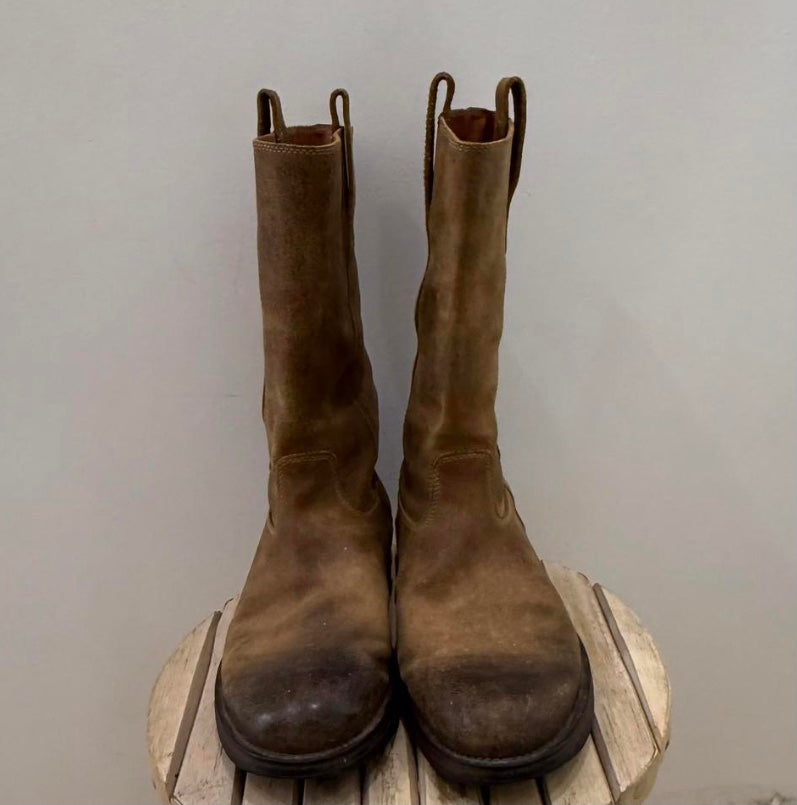 Brown suede boots