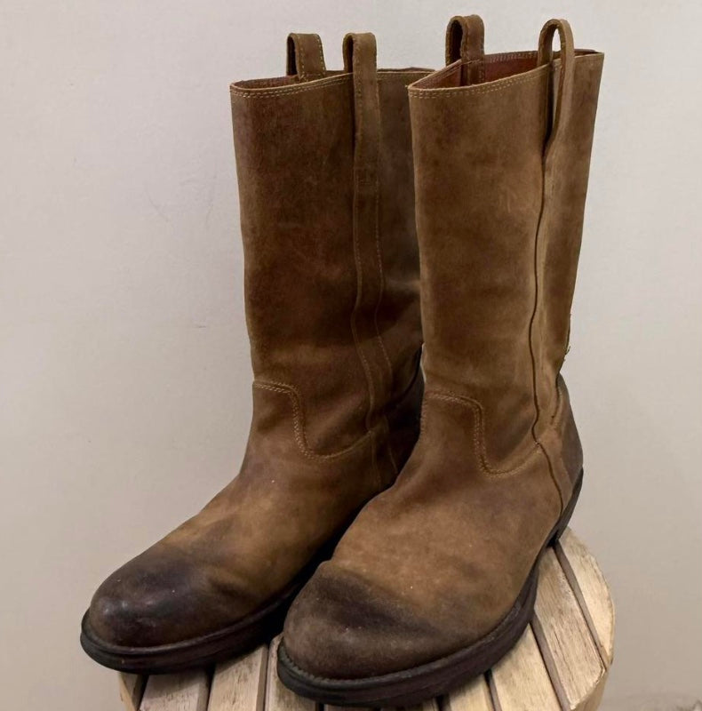 Brown suede boots