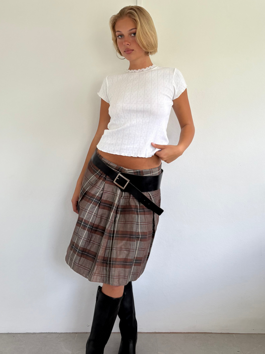 Plaid Midi Skirt