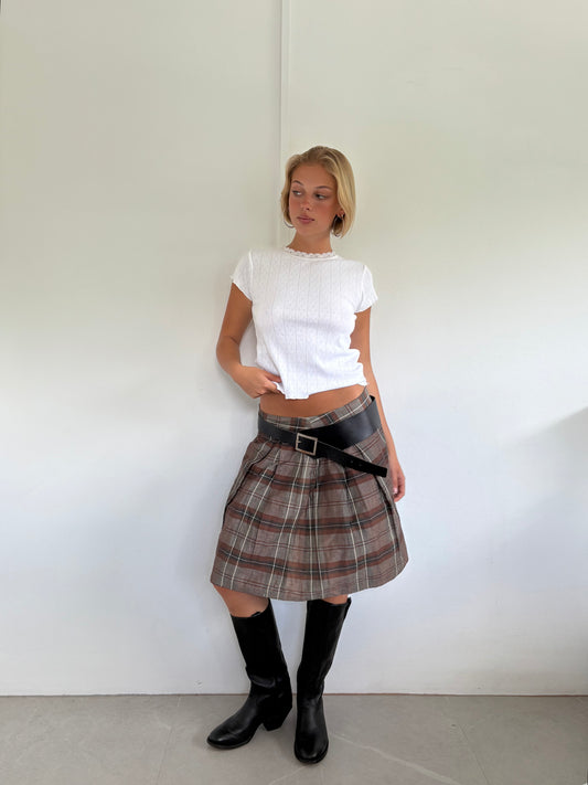 Plaid Midi Skirt
