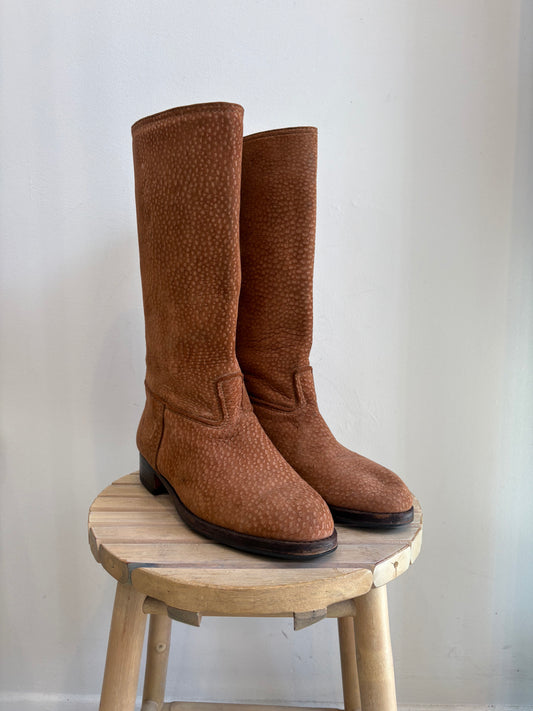 Tan suede boots