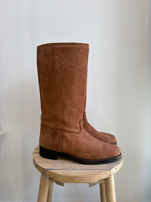 Tan suede boots