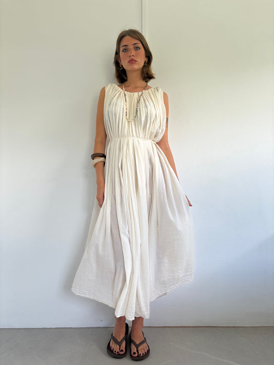 Italian Cotton Dress - Cream